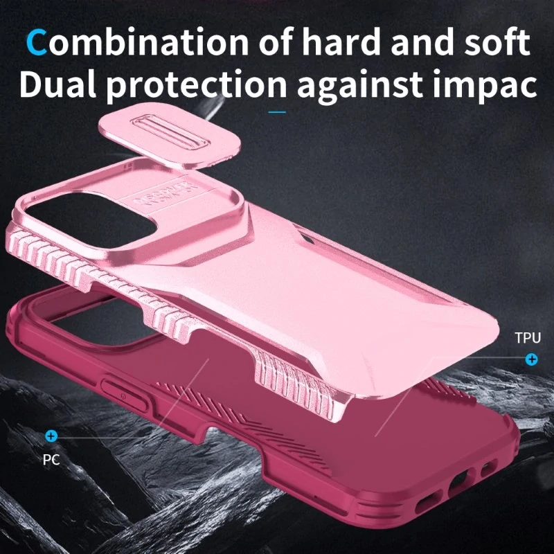 Kryt na iPhone 16 s krytkou na fotoaparát vínový