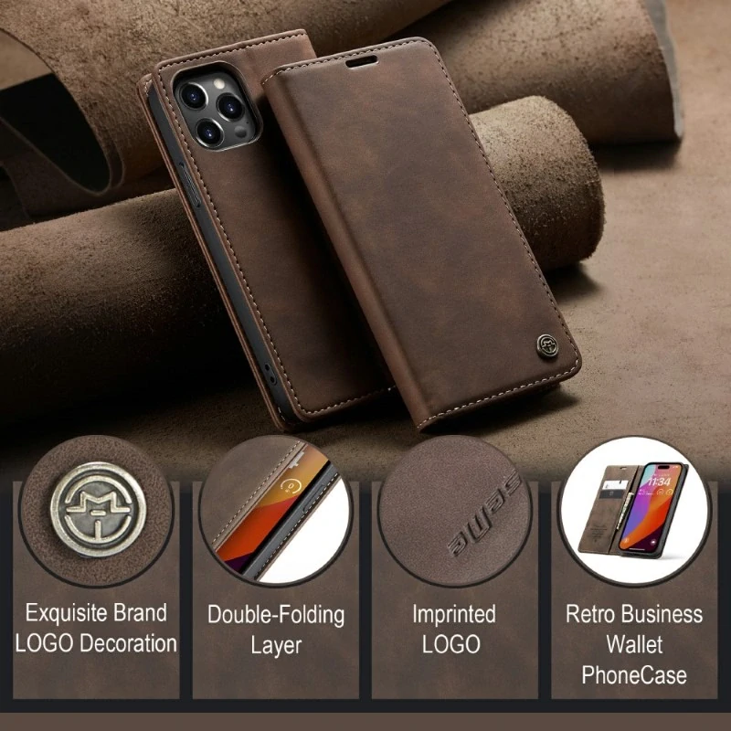Pouzdro CASEME pro iPhone 16 Pro hnědé