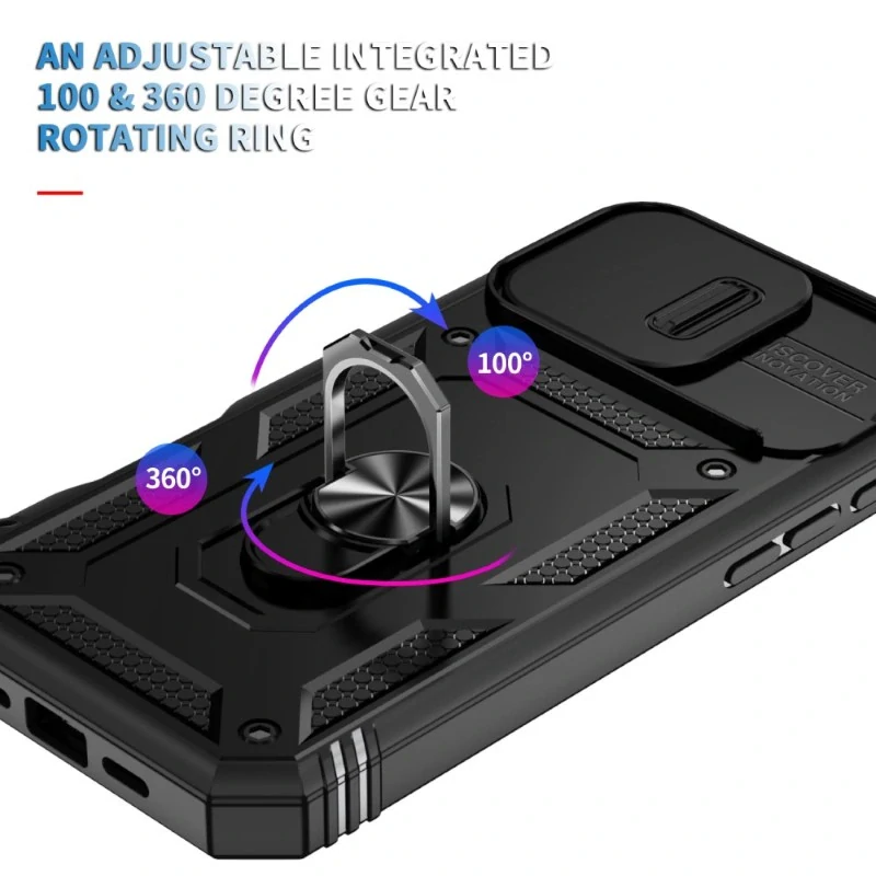 Kryt na iPhone 16 Pro Max odolný s krytkou na fotoaparát černý