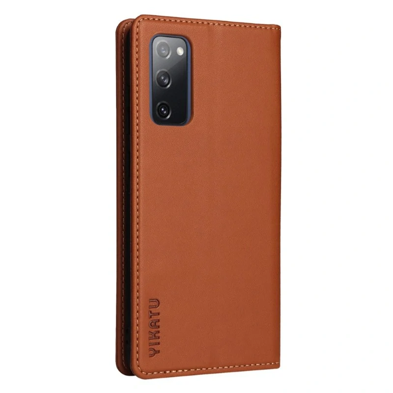 Pouzdro na Samsung Galaxy S20 FE Yikatu hnědé
