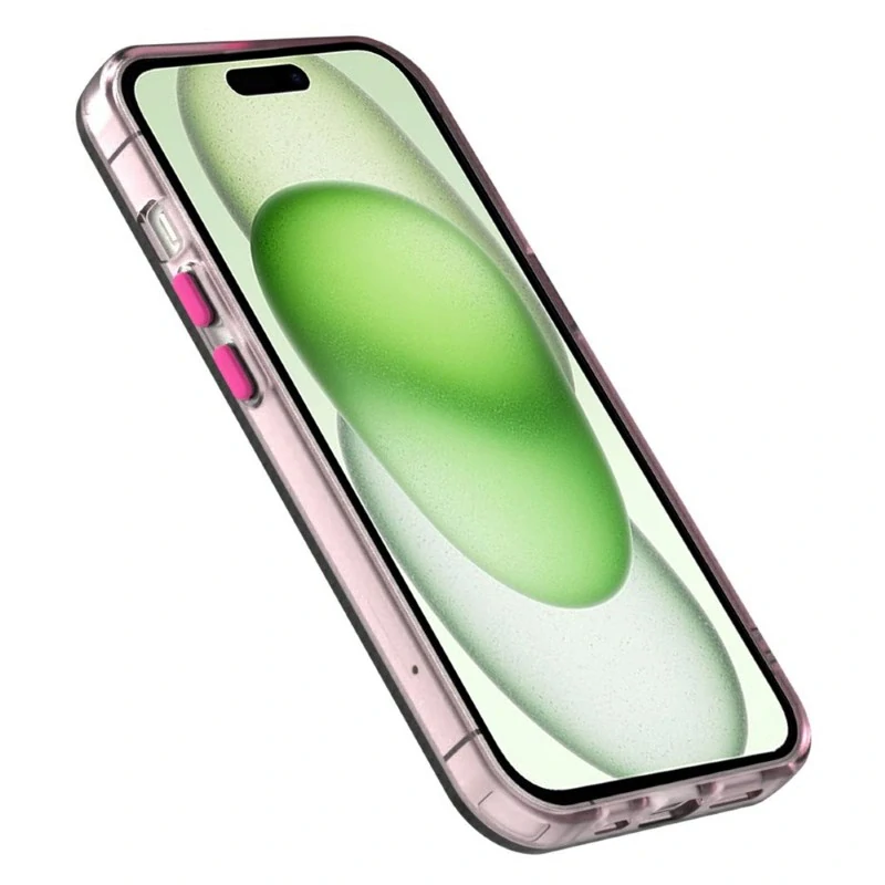 Kryt na iPhone 15 gumový Candy (podpora MagSafe) růžový
