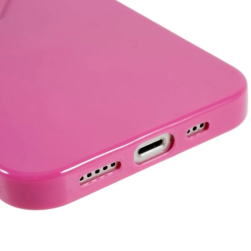 Kryt na iPhone 15 gumový Srdce růžový