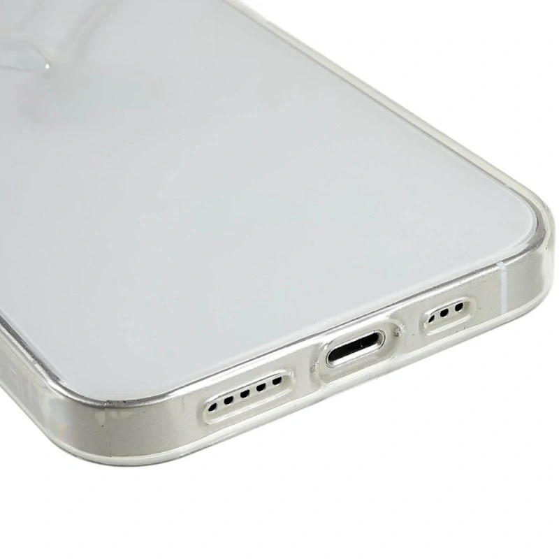 Kryt na iPhone 15 gumový Srdce čirý