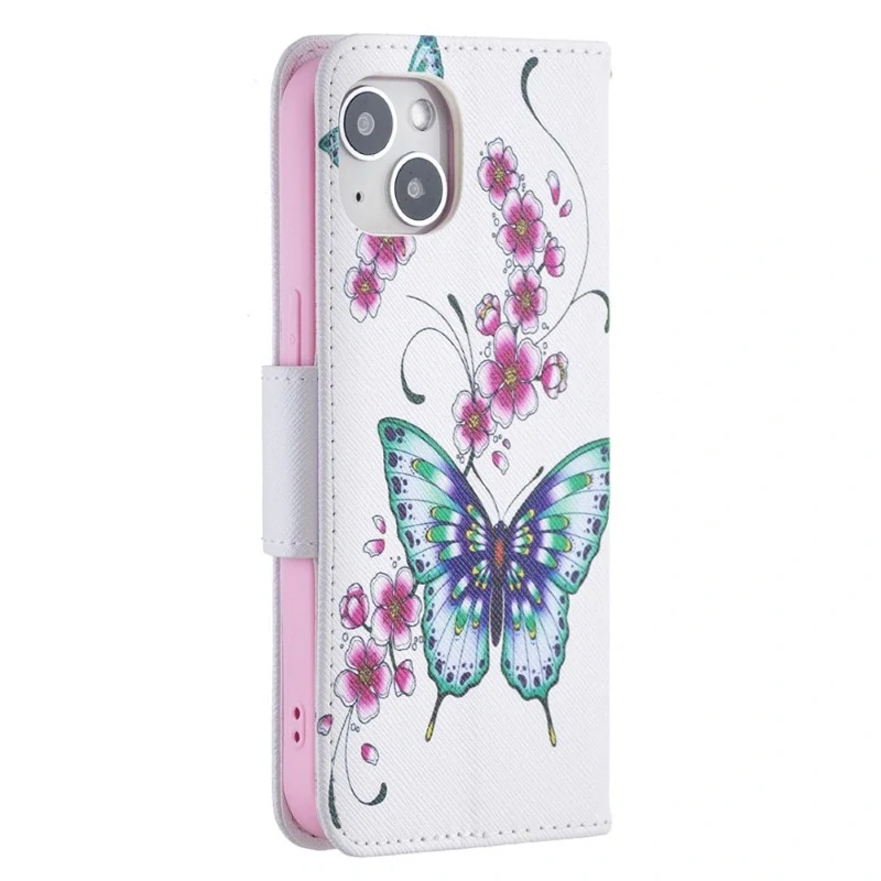 Pouzdro pro iPhone 15 Motýl bílé