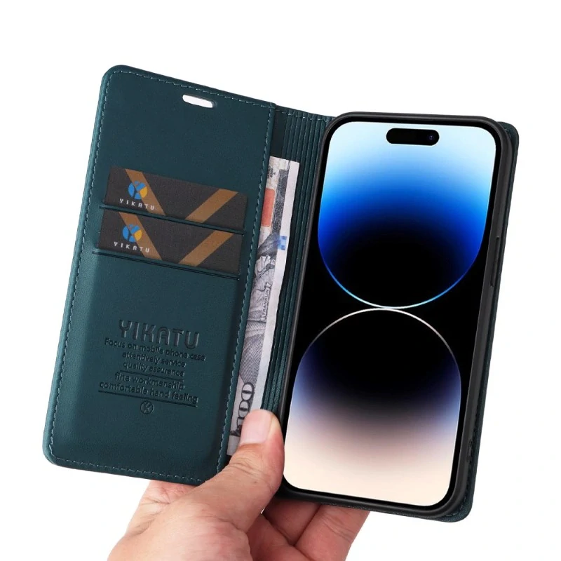 Pouzdro na iPhone 15 Pro YIKATU zelené