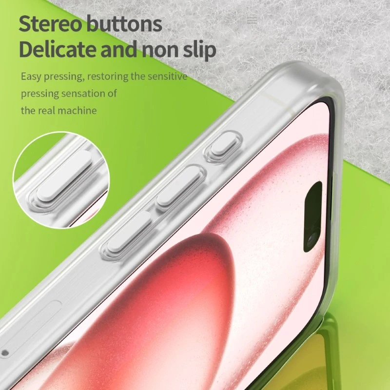 Kryt na iPhone 15 Pro gumový Candy (podpora MagSafe) bílý