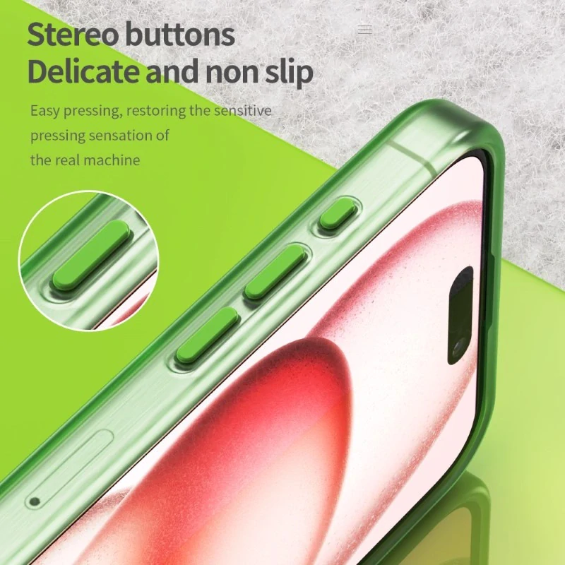 Kryt na iPhone 15 Pro gumový Candy (podpora MagSafe) zelený