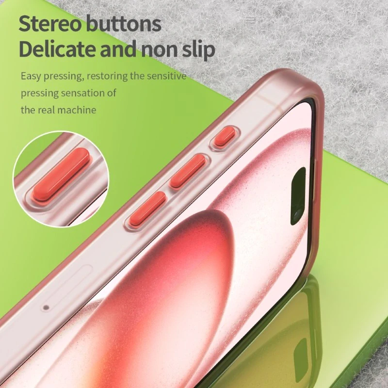 Kryt na iPhone 15 Pro gumový Candy (podpora MagSafe) červený