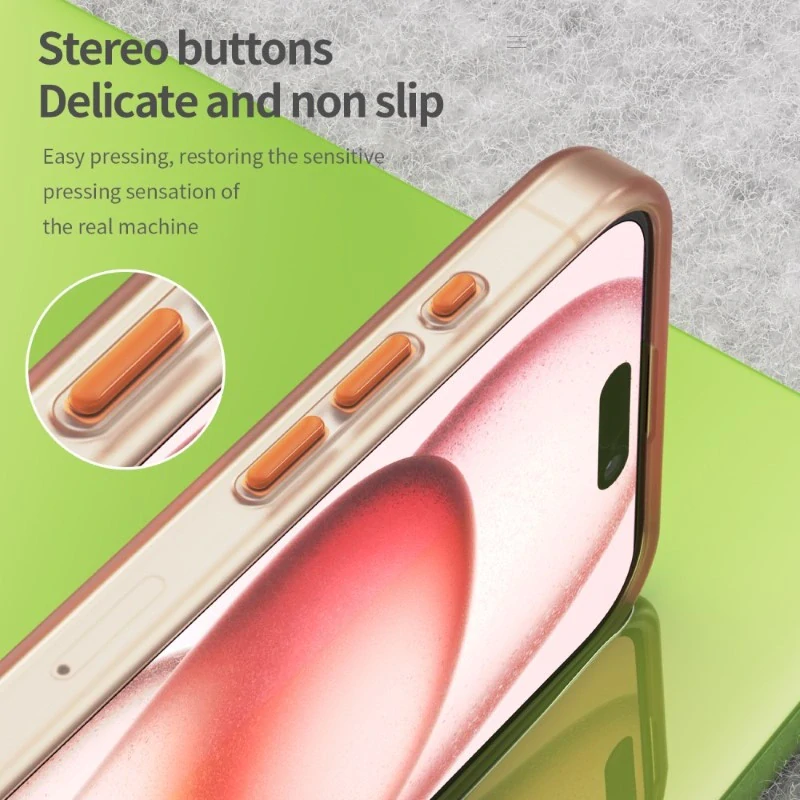 Kryt na iPhone 15 Pro gumový Candy (podpora MagSafe) oranžový