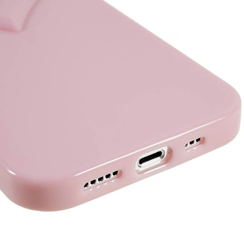 Kryt na iPhone 15 Pro gumový Srdce světle růžový