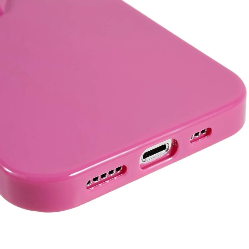 Kryt na iPhone 15 Pro gumový Srdce růžový