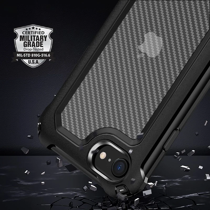 Kryt na iPhone 7 / 8 / SE ( 2020 / 2022 ) odolný Carbon černý