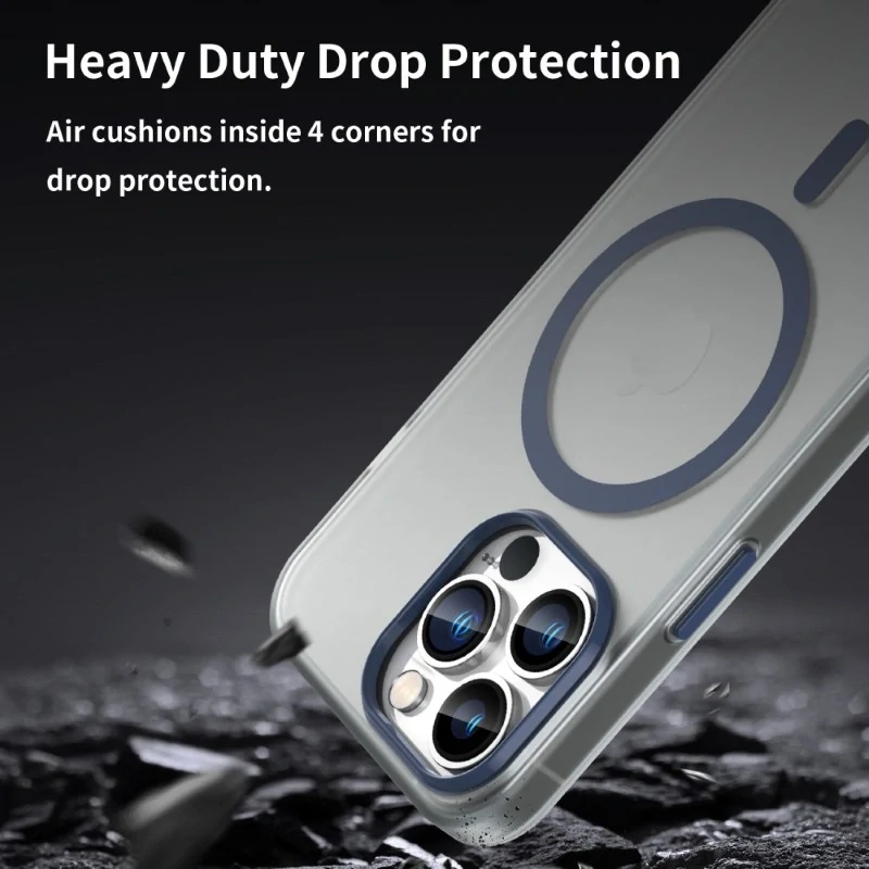 Kryt na iPhone 13 Pro gumový Candy (podpora MagSafe) tmavě modrý
