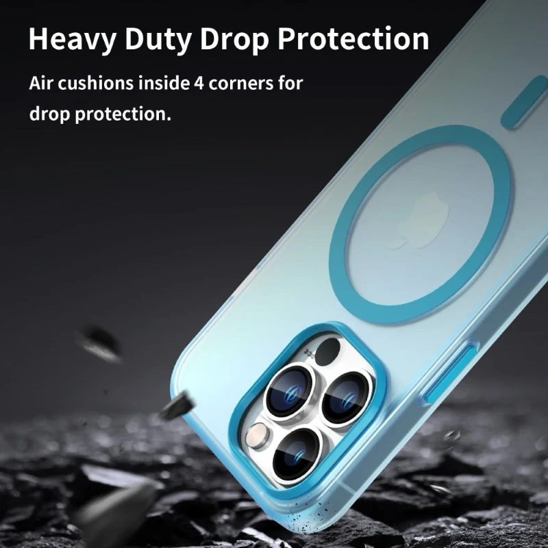Kryt na iPhone 13 Pro gumový Candy (podpora MagSafe) modrý
