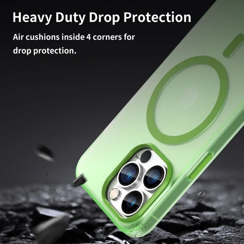 Kryt na iPhone 13 Pro gumový Candy (podpora MagSafe) zelený