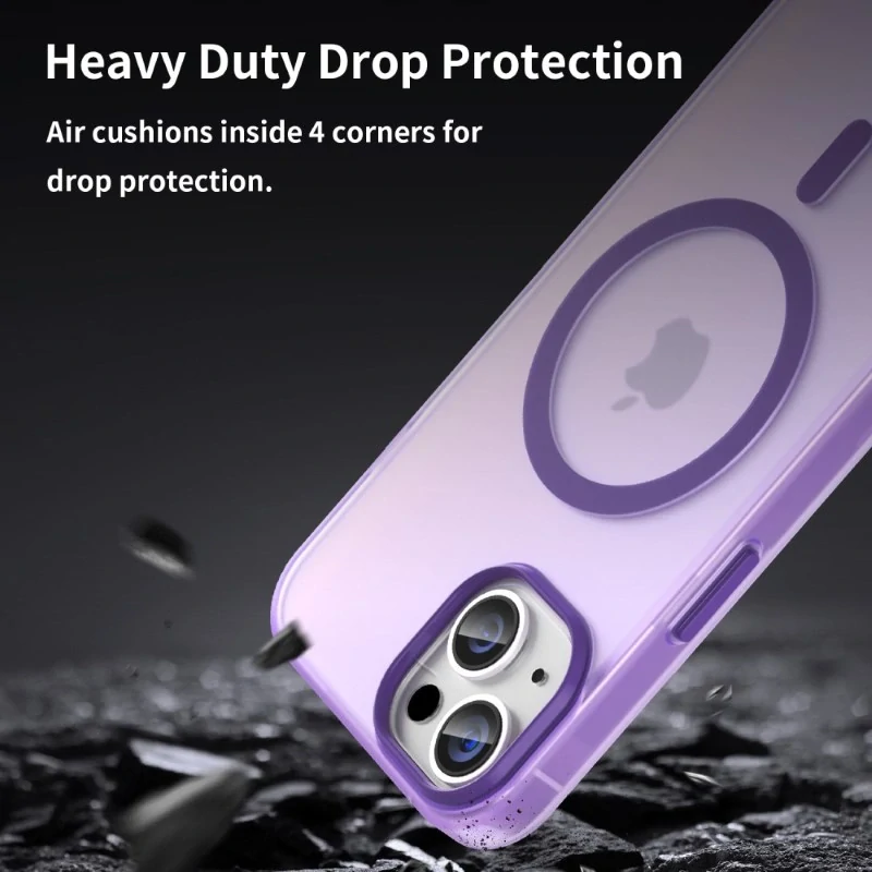 Kryt na iPhone 14 gumový Candy (podpora MagSafe) fialový