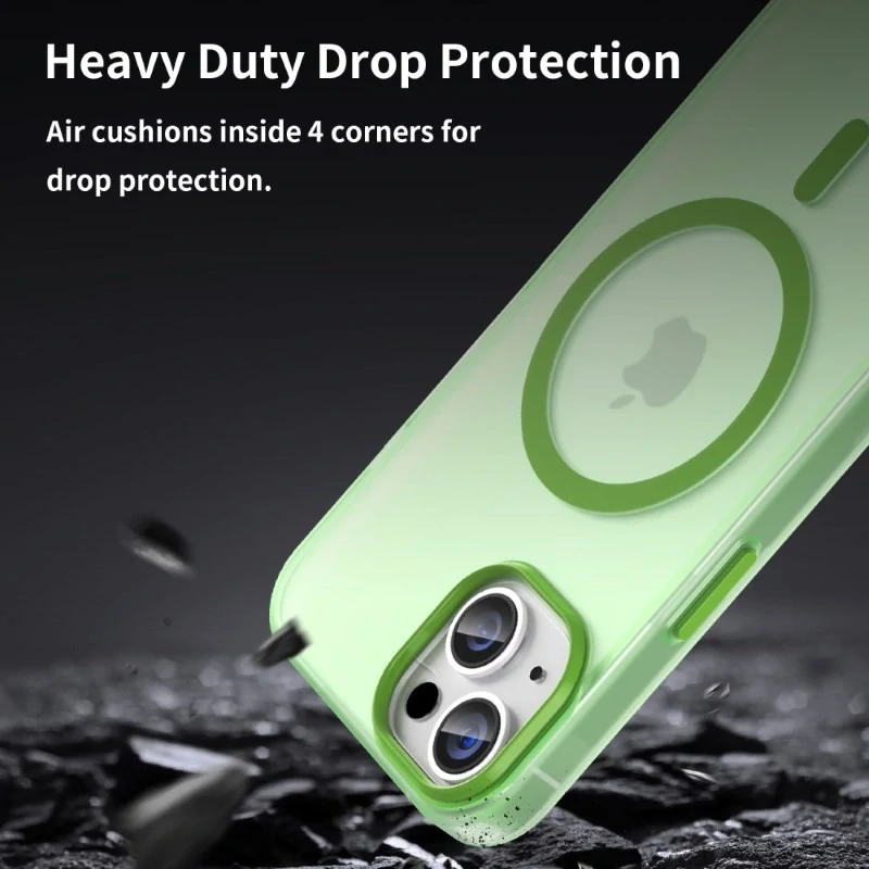 Kryt na iPhone 14 gumový Candy (podpora MagSafe) zelený