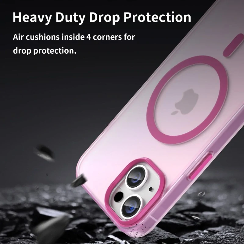 Kryt na iPhone 14 gumový Candy (podpora MagSafe) růžový