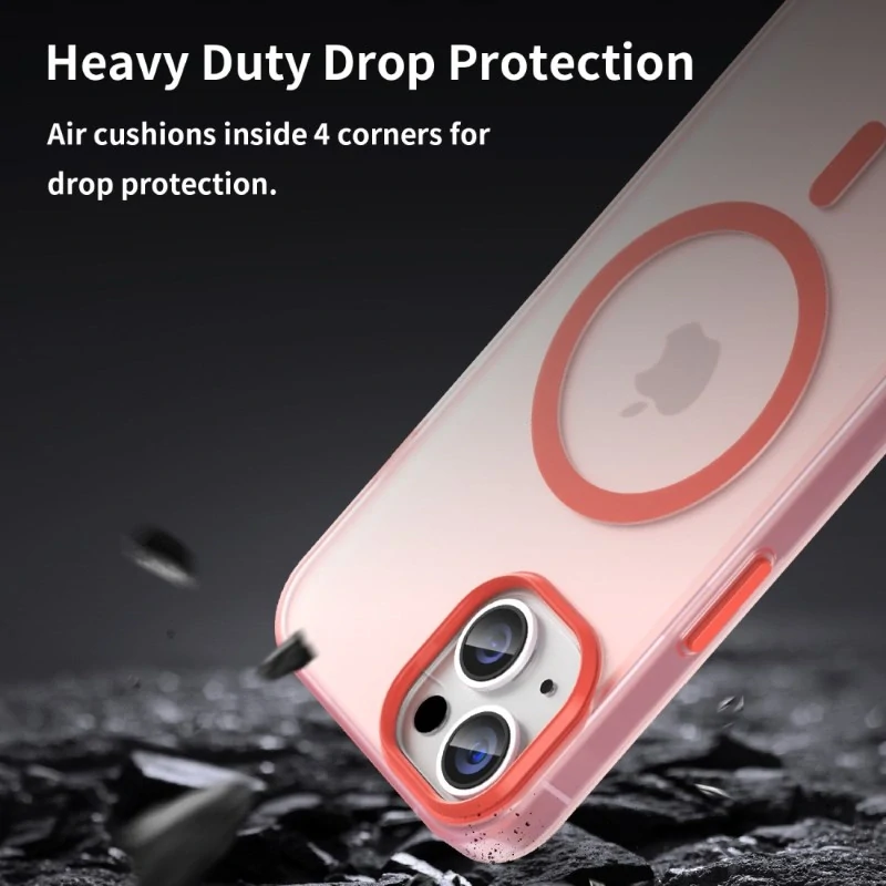 Kryt na iPhone 14 gumový Candy (podpora MagSafe) červený