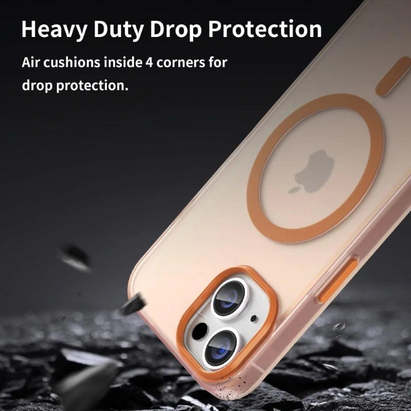 Kryt na iPhone 14 gumový Candy (podpora MagSafe) oranžový