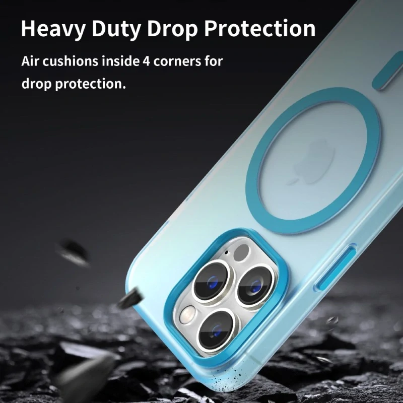 Kryt na iPhone 14 Pro gumový Candy (podpora MagSafe) modrý