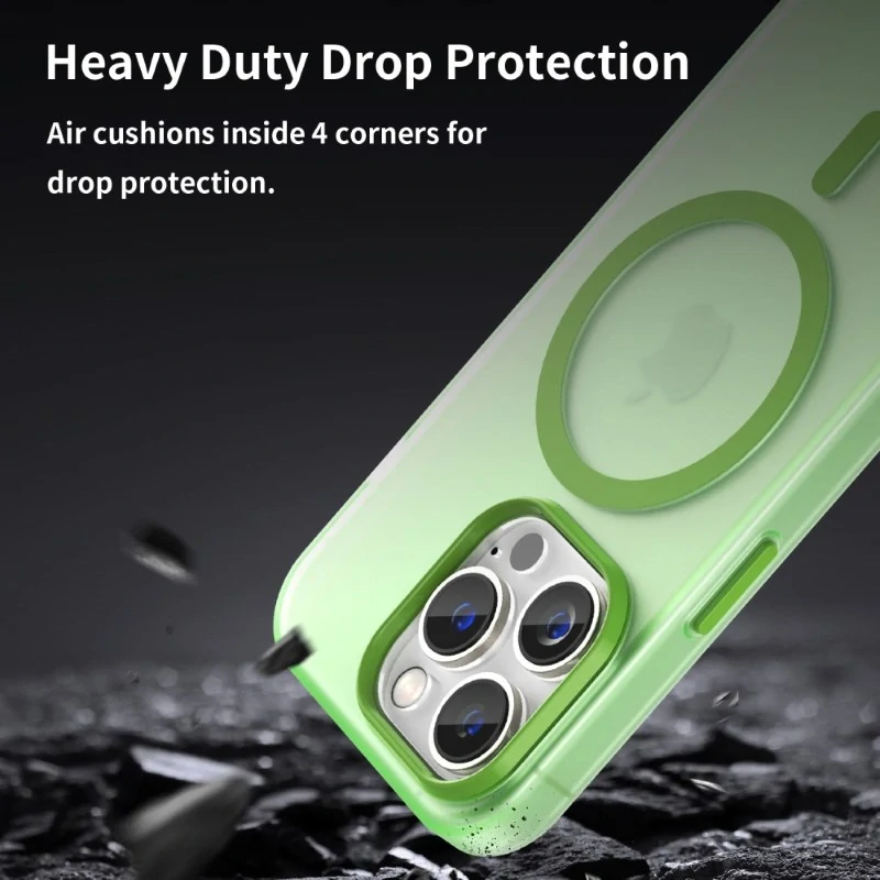 Kryt na iPhone 14 Pro gumový Candy (podpora MagSafe) zelený