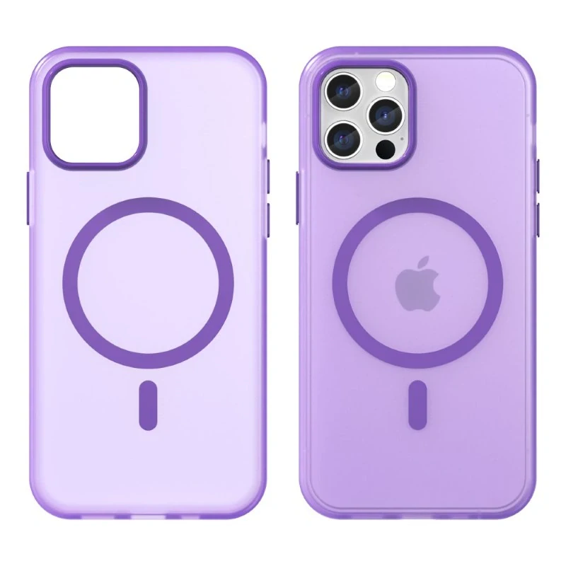 Kryt na iPhone 12 / 12 Pro gumový Candy (podpora MagSafe) fialový