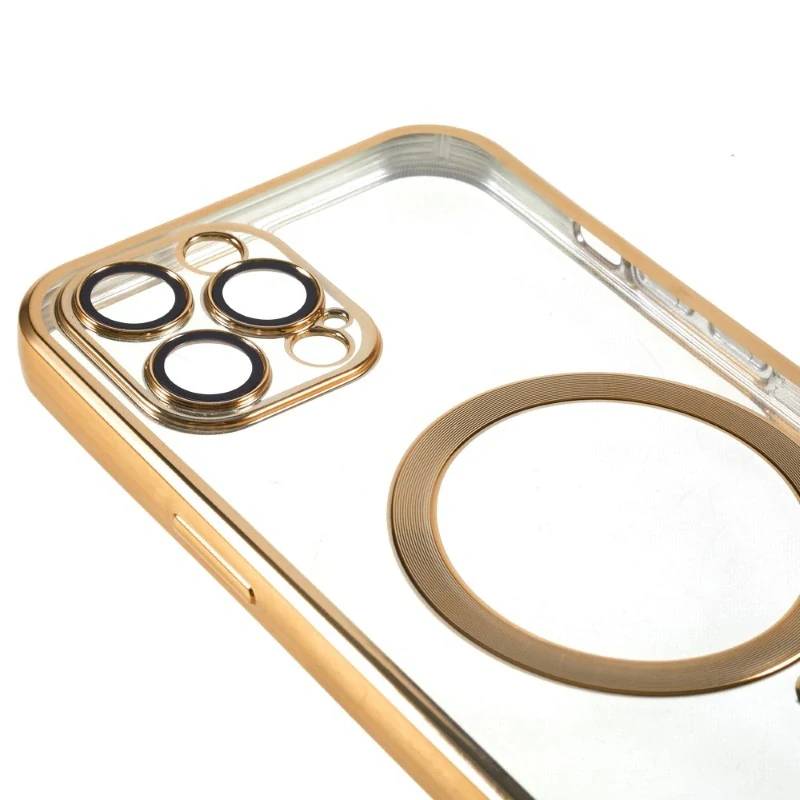 Kryt na iPhone 12 / 12 Pro gumový s podporou MagSafe zlatý
