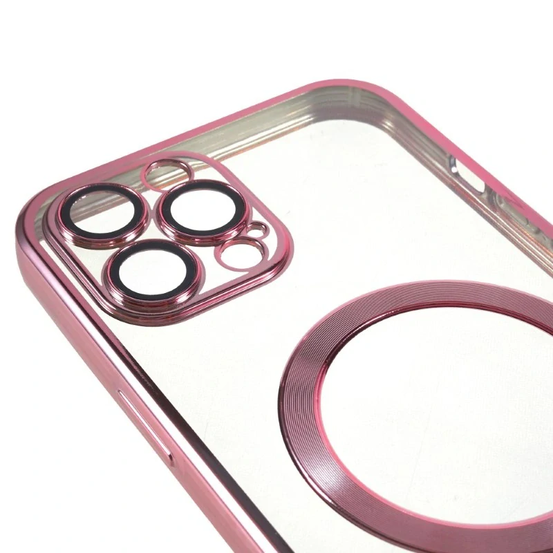 Kryt na iPhone 12 / 12 Pro gumový s podporou MagSafe růžový