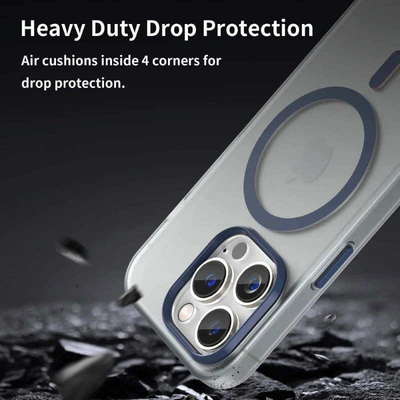 Kryt na iPhone 14 Pro Max gumový Candy (podpora MagSafe) tmavě modrý