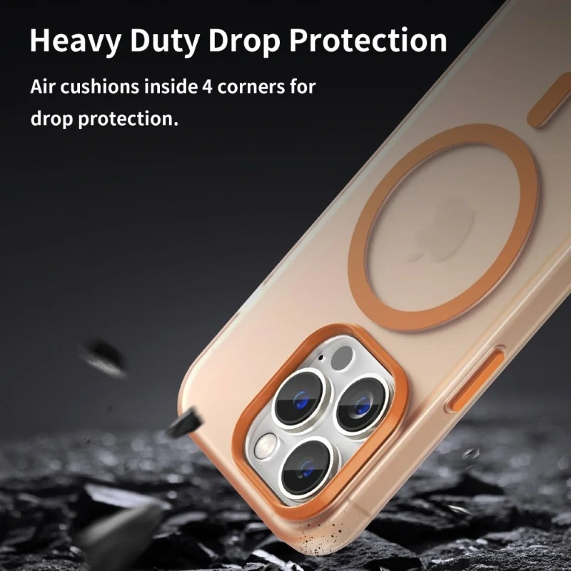 Kryt na iPhone 14 Pro Max gumový Candy (podpora MagSafe) oranžový