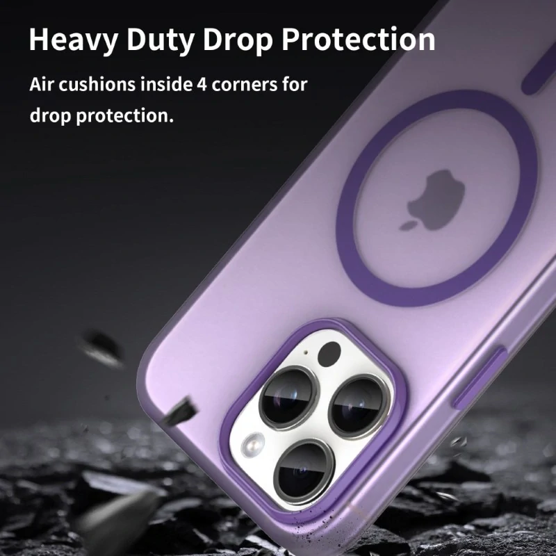 Kryt na iPhone 15 Pro Max gumový Candy (podpora MagSafe) fialový