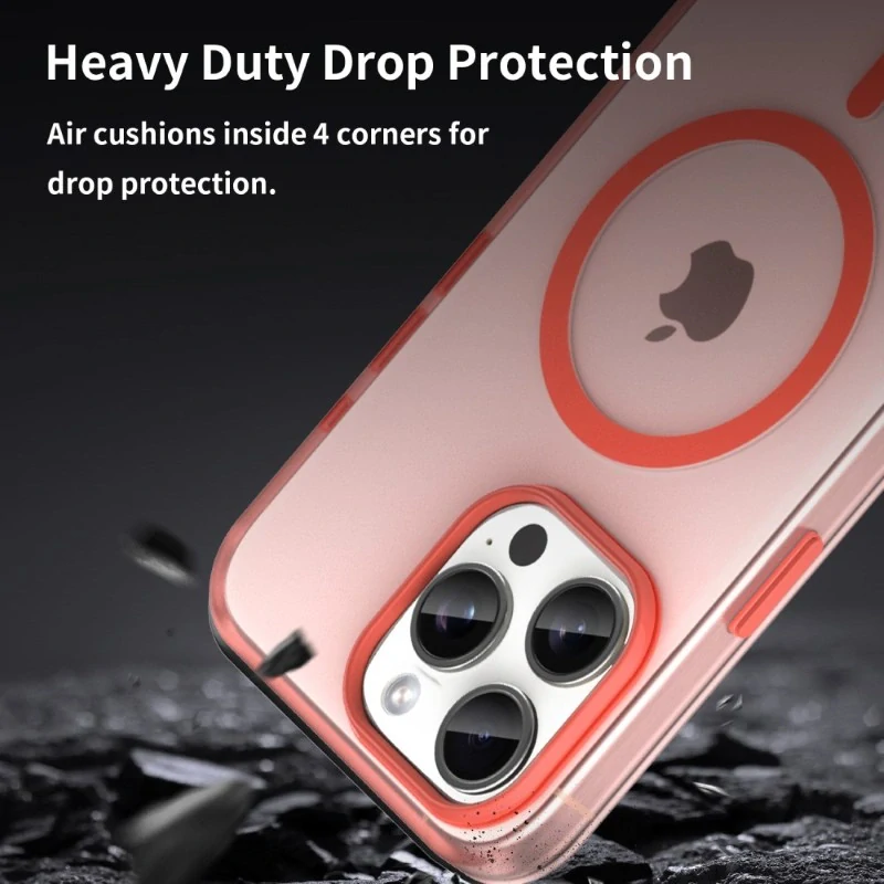 Kryt na iPhone 15 Pro Max gumový Candy (podpora MagSafe) červený