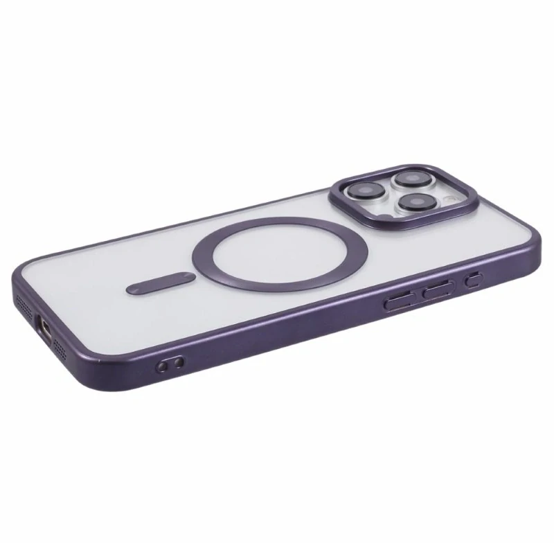 Kryt na iPhone 15 Pro Max gumový s podporou MagSafe fialový