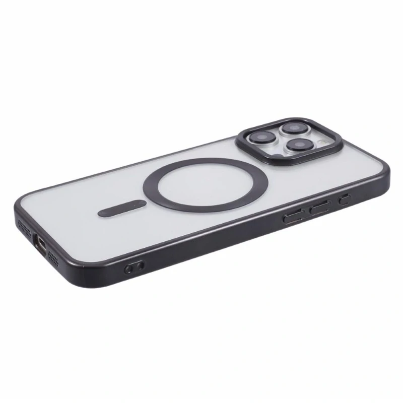 Kryt na iPhone 15 Pro Max gumový s podporou MagSafe černý