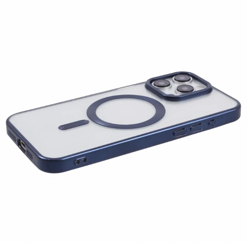 Kryt na iPhone 15 Pro Max gumový s podporou MagSafe modrý