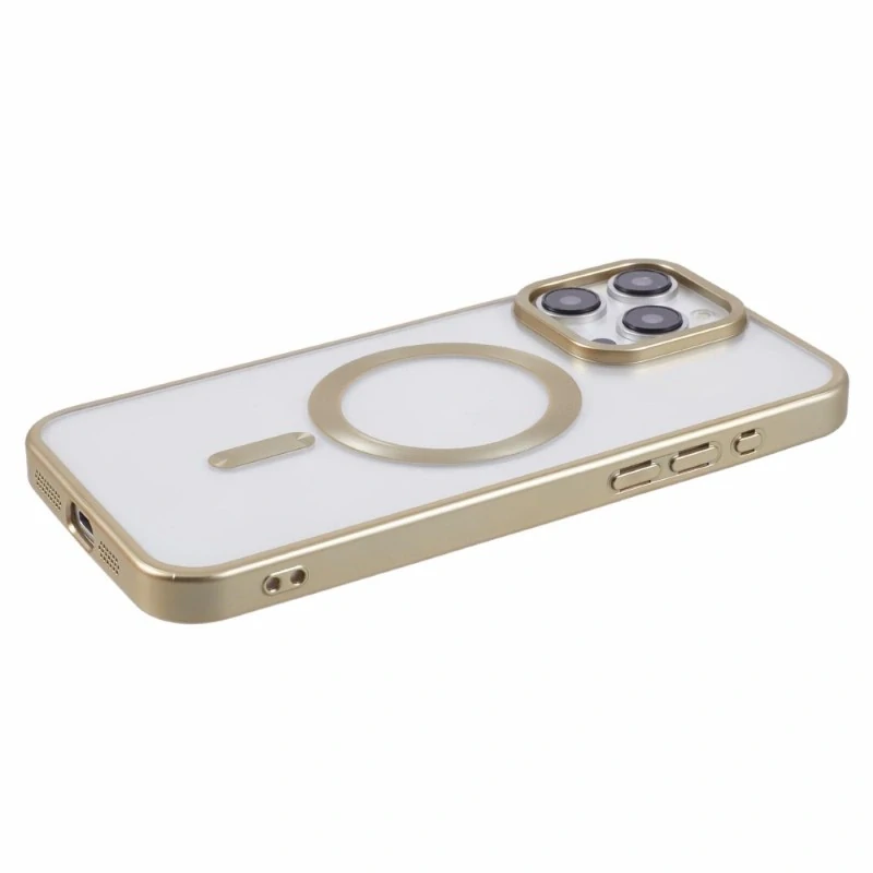 Kryt na iPhone 15 Pro Max gumový s podporou MagSafe zlatý