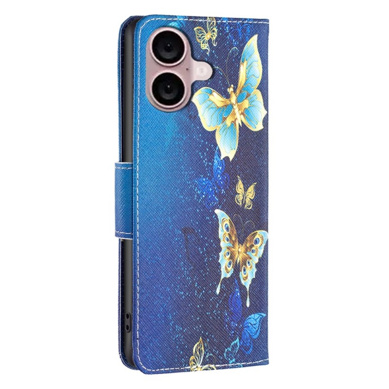 Pouzdro pro iPhone 16 Motýl modré