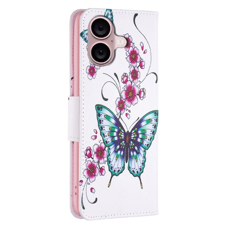 Pouzdro pro iPhone 16 Motýl bílé