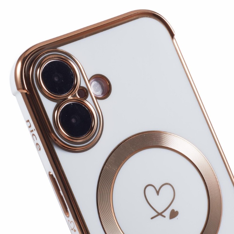 Kryt na iPhone 16 Srdíčko s podporou MagSafe bílý