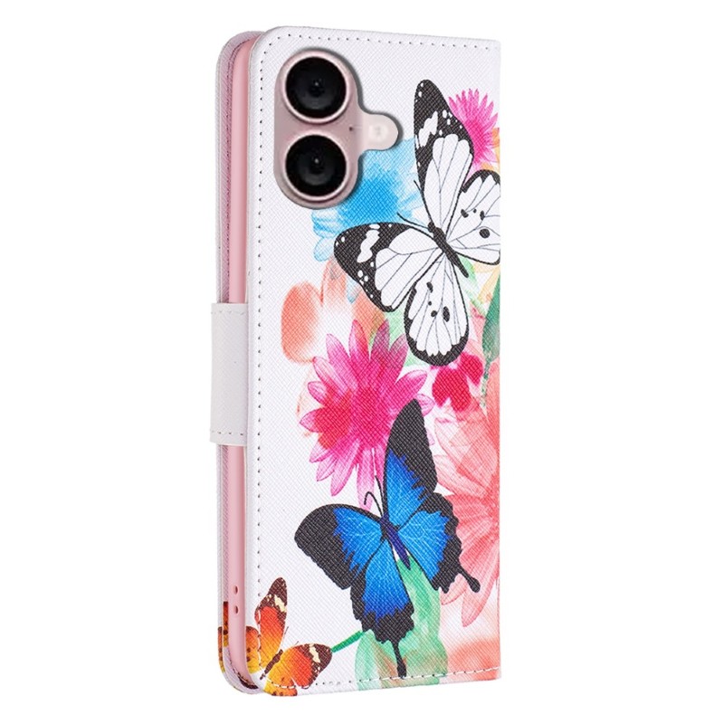 Pouzdro pro iPhone 16 Motýli bílé