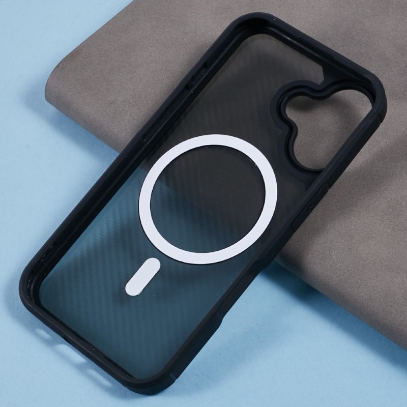 Kryt na iPhone 16 odolný Carbon s podporou Magsafe černý