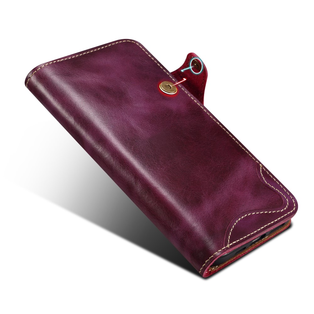 Pouzdro na iPhone 16 Pro Max Denior Kožené fialové