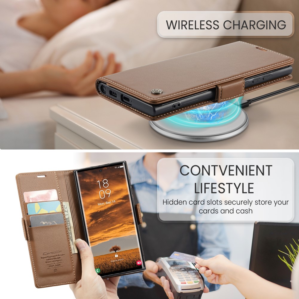 Pouzdro na Samsung Galaxy S25 Ultra CASEME smooth hnedé