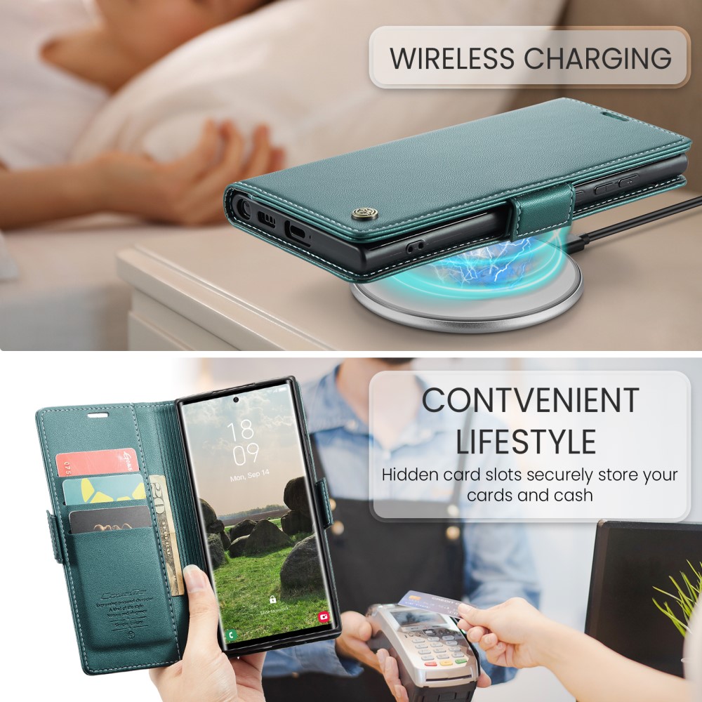 Pouzdro na Samsung Galaxy S25 Ultra CASEME smooth zelené