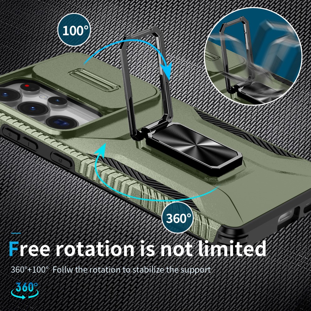 Kryt na Samsung Galaxy S25 Ultra odolný s krytkou na fotoaparát zelený