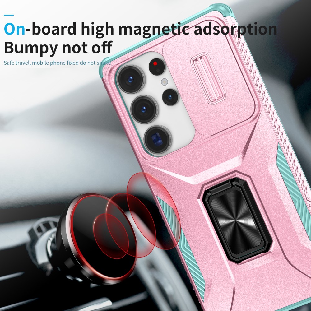 Kryt na Samsung Galaxy S25 Ultra odolný s krytkou na fotoaparát růžový