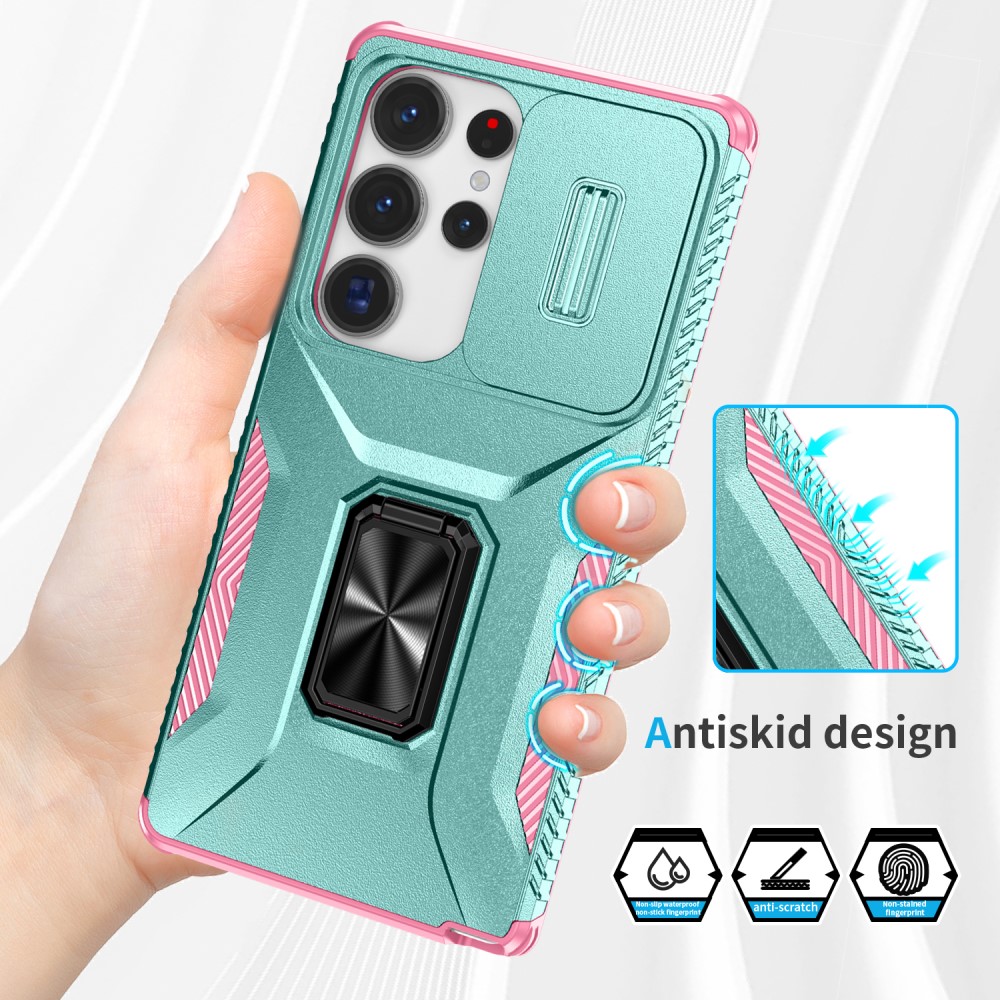 Kryt na Samsung Galaxy S25 Ultra odolný s krytkou na fotoaparát světle modrý