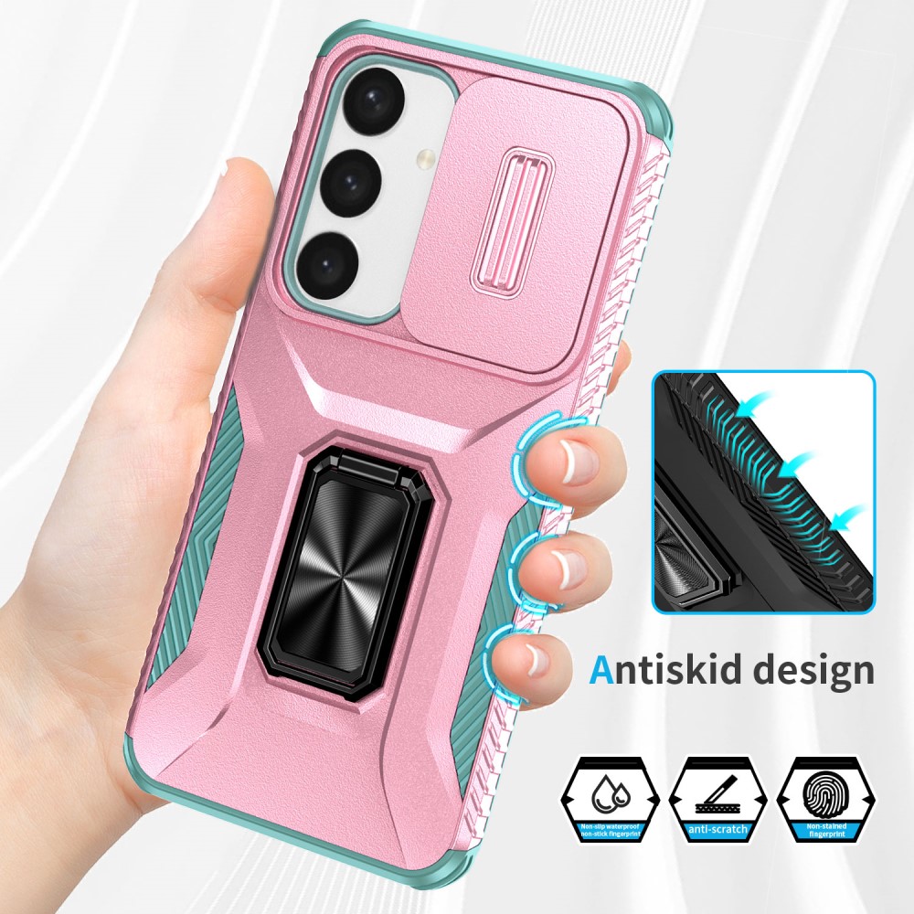 Kryt na Samsung Galaxy S25 odolný s krytkou na fotoaparát růžový