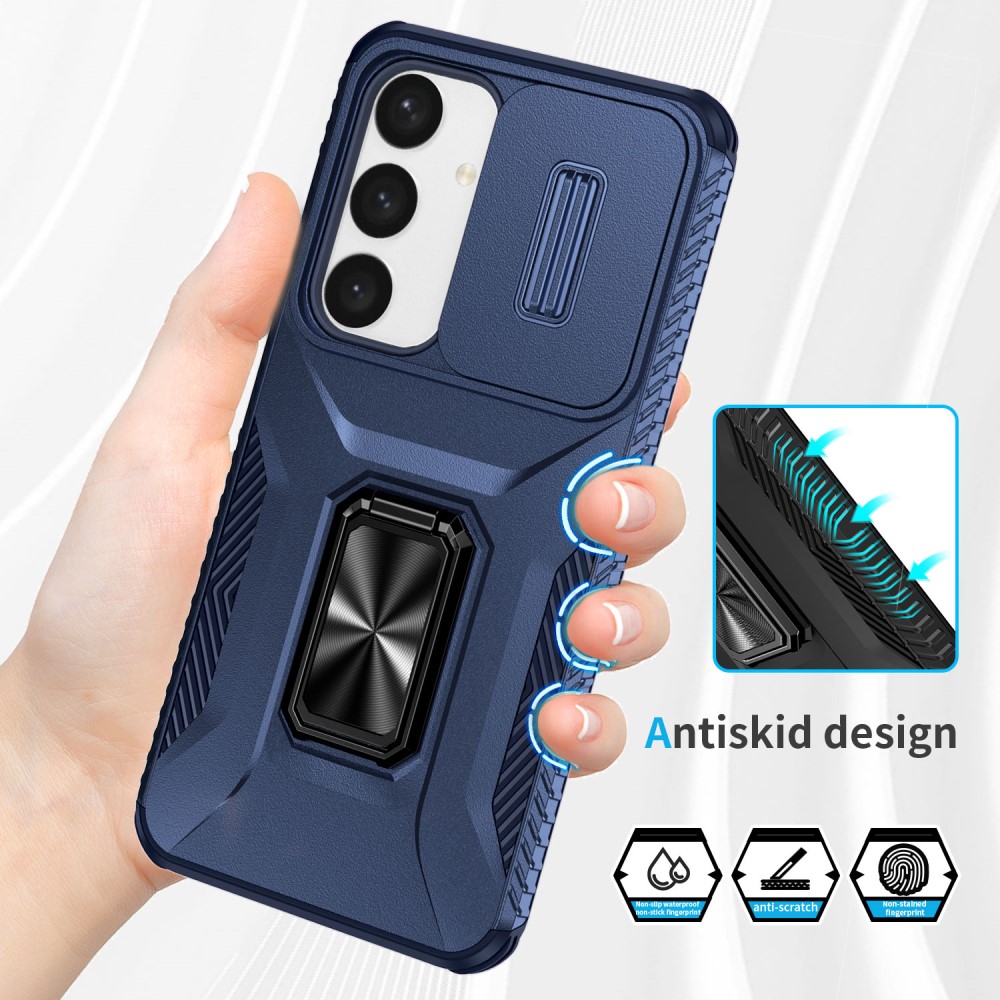 Kryt na Samsung Galaxy S25 odolný s krytkou na fotoaparát tmavě modrý